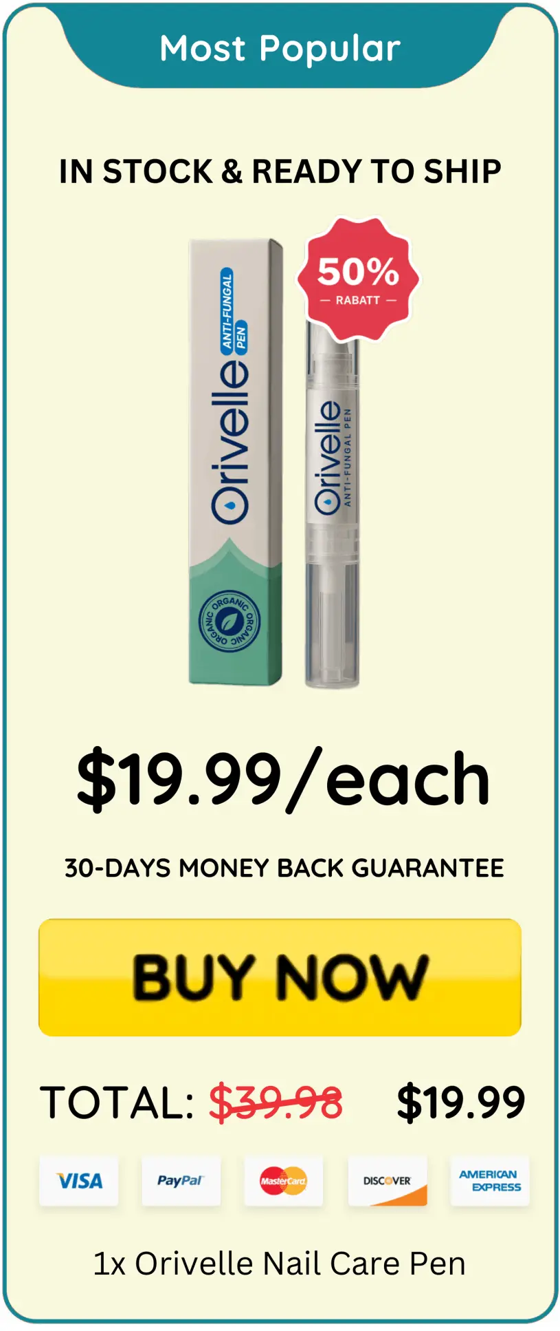 1x Orivelle Anti Fungal Pen