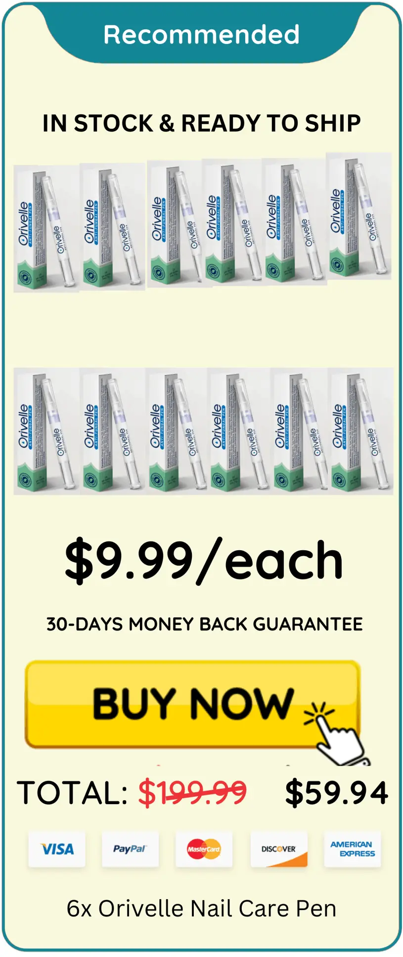 3x Orivelle Anti Fungal Pen